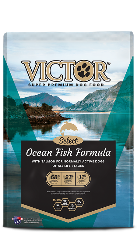 Victor Select Ocean Fish w/Salmon 40# Bag